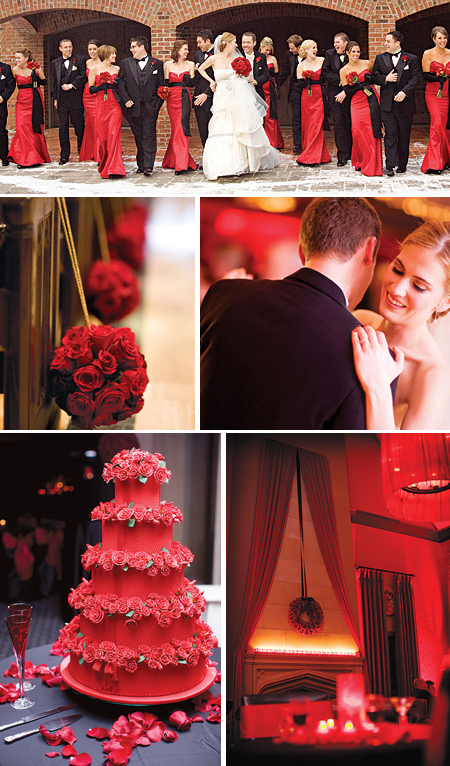 Bold Red and Black Valentines Wedding Perfectly Pink